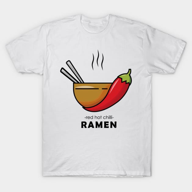 Red Hot Chili Ramen design T-Shirt by kafadev